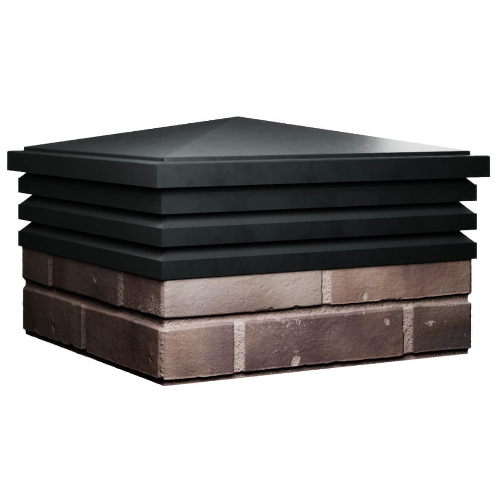 Колпак Zking Бона ХайТек Черный на столб 2х2 кирпича (513х513мм)