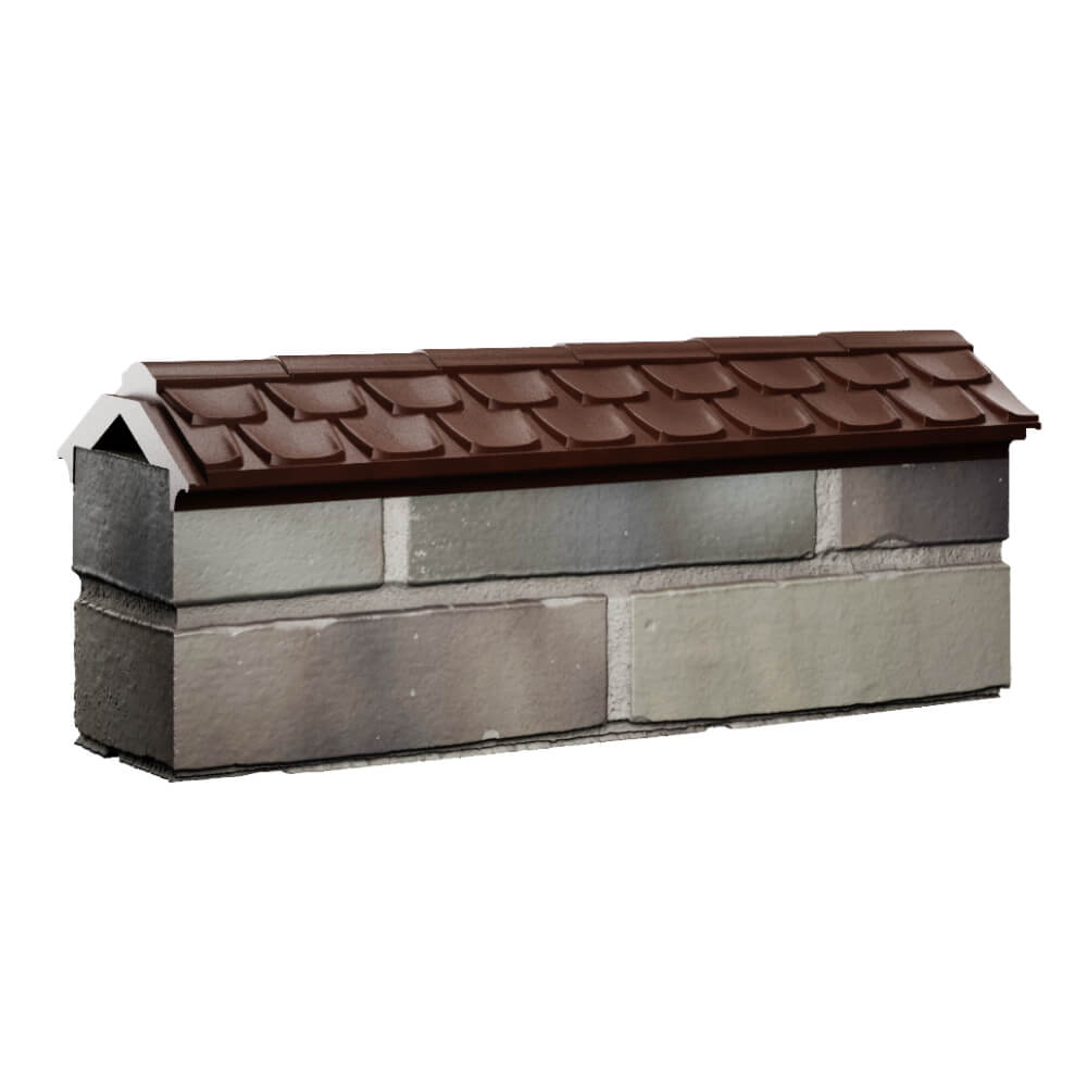 Парапет Zking Эльбрус Коричневый с посадкой на 0.5 кирпича (130мм)