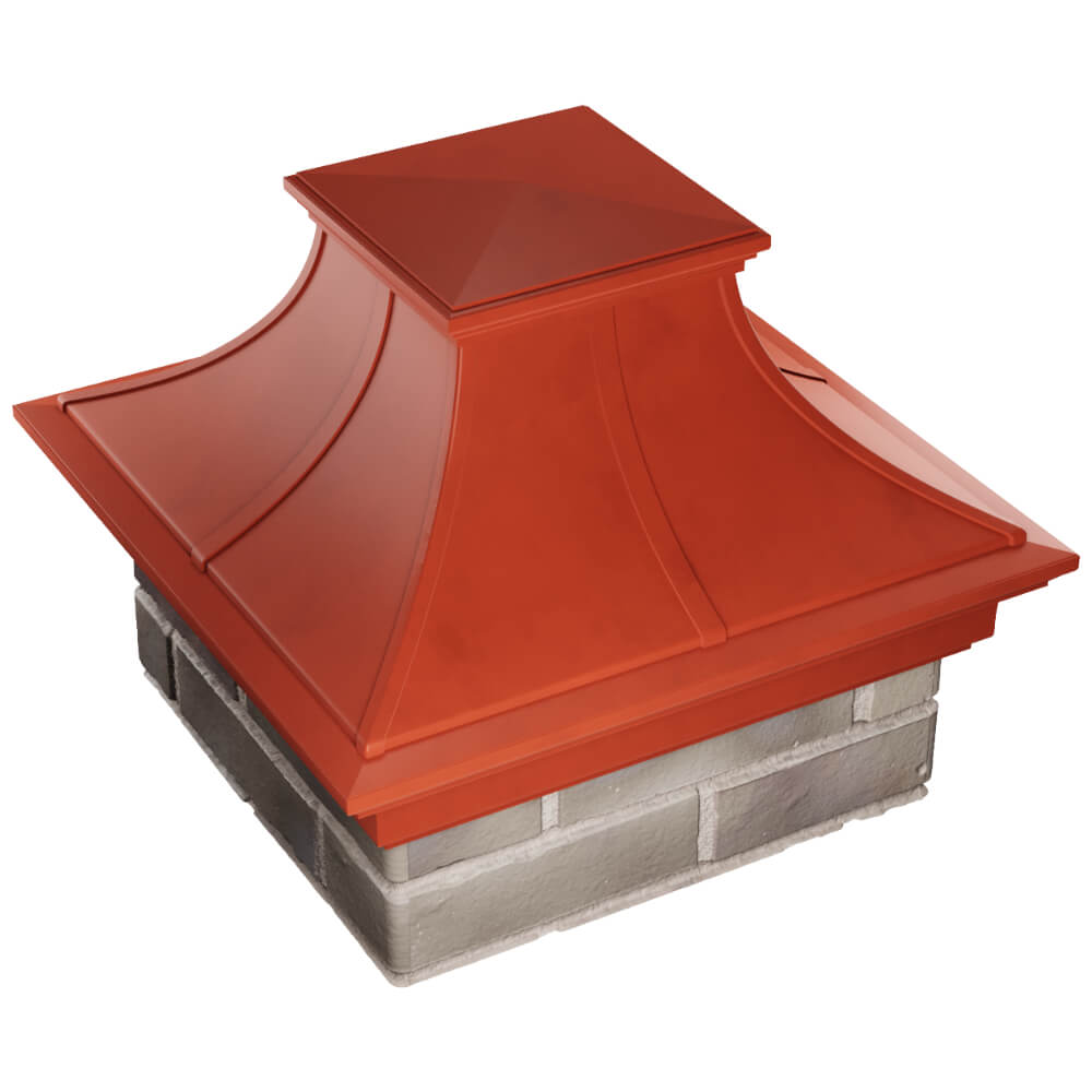 Колпак Zking Монблан Премиум Красный на столб 1.5х1.5 кирпича (385х385мм)