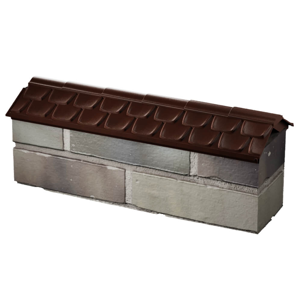 Парапет Zking Эльбрус Коричневый с посадкой на 0.5 кирпича (130мм)