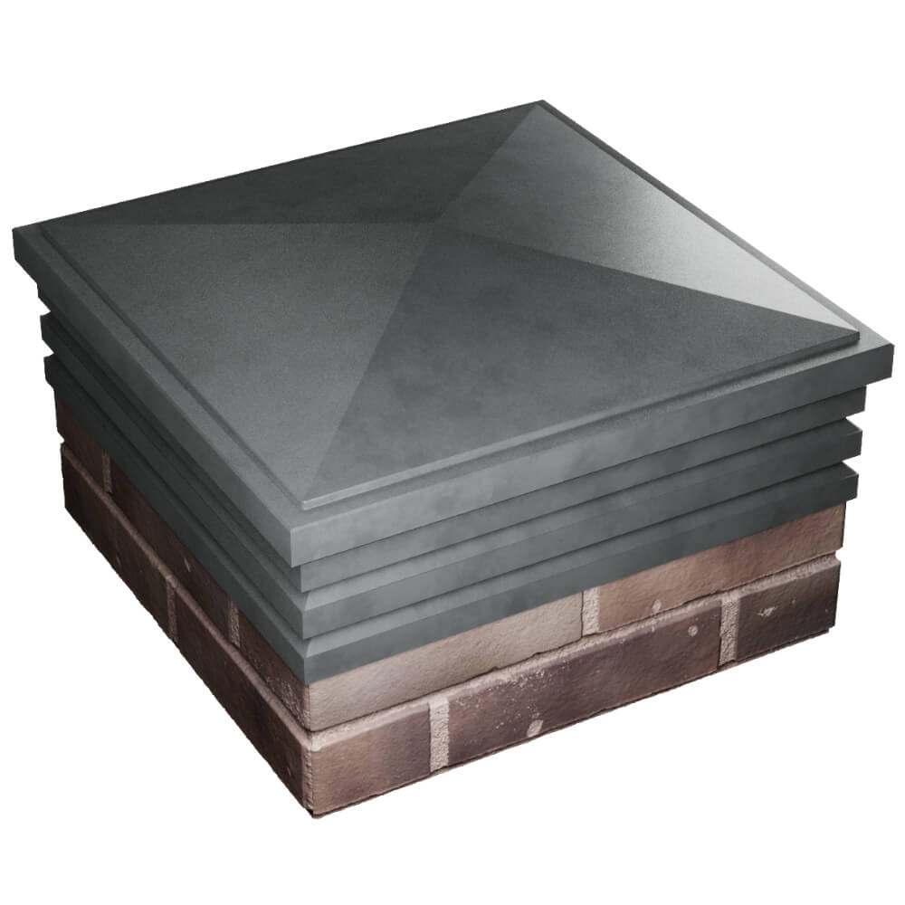 Колпак Zking Бона ХайТек Серый на столб 2х2 кирпича (513х513мм)